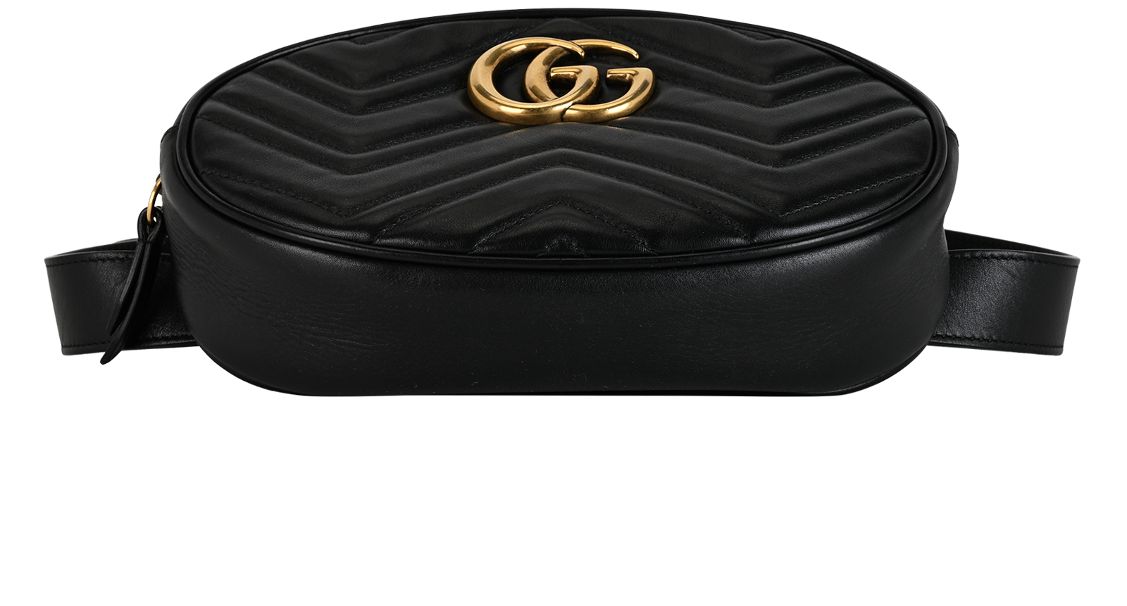 GG Marmont Belt Bag, &pound;450, Handbags, Black, Leather, Top view